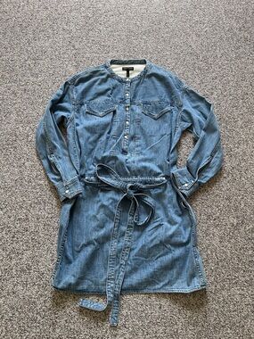 Rag & Bone Denim Chambray Belted Shirt Dress XS
